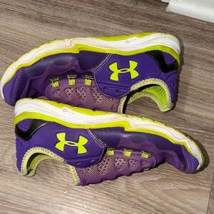 Under Armour Kids Sneakers in Purple and Lime Green
